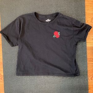 Rose pattern crop top